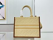 Colestore Dior Raffia Calfskin Oblique Embroidered Medium Book Tote Beige Camel 36×16×27cm - 2