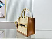 	 Colestore Dior Raffia Calfskin Oblique Embroidered Small Book Tote Beige Camel 26×12×21cm - 5