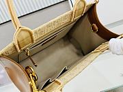 	 Colestore Dior Raffia Calfskin Oblique Embroidered Small Book Tote Beige Camel 26×12×21cm - 2