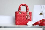 Colestore Dior Dioramour My ABCDior Lady Dior Bag Bright Red Cannage Lambskin with Heart Motif 20 x 15 x 8 cm - 1