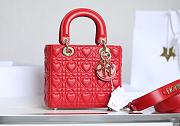 Colestore Dior Dioramour My ABCDior Lady Dior Bag Bright Red Cannage Lambskin with Heart Motif 20 x 15 x 8 cm - 4