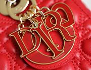 Colestore Dior Dioramour My ABCDior Lady Dior Bag Bright Red Cannage Lambskin with Heart Motif 20 x 15 x 8 cm - 2