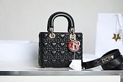 Colestore Dior Dioramour My ABCDior Lady Dior Bag Black Cannage Lambskin with Heart Motif 20 x 15 x 8 cm - 1