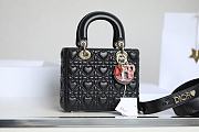 Colestore Dior Dioramour My ABCDior Lady Dior Bag Black Cannage Lambskin with Heart Motif 20 x 15 x 8 cm - 4