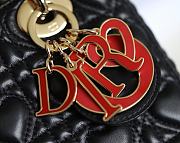 Colestore Dior Dioramour My ABCDior Lady Dior Bag Black Cannage Lambskin with Heart Motif 20 x 15 x 8 cm - 2