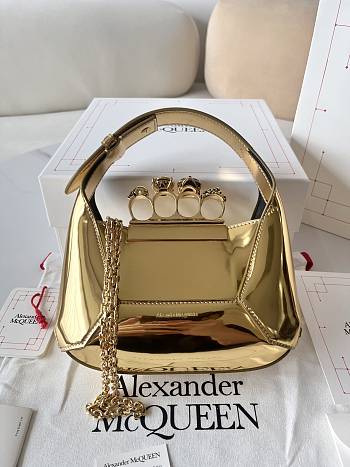 Colestore Alexander Mcqueen Mini Skull Four-Ring Metallic Shoulder Bag 20x12x8cm