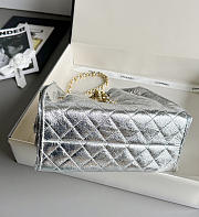 Colestore Chanel  25 Small Handbag   Metallic Calfskin & Gold-Tone Metal  Silvery 30x26x14cm - 4