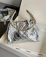 Colestore Chanel  25 Small Handbag   Metallic Calfskin & Gold-Tone Metal  Silvery 30x26x14cm - 5