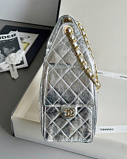 Colestore Chanel  25 Small Handbag   Metallic Calfskin & Gold-Tone Metal  Silvery 30x26x14cm - 6