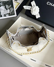 	 Colestore Chanel 25 Mini Handbag Metallic Calfskin & Gold-Tone Metal Silvery 22x20x12cm - 5