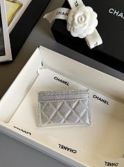 Colestore Chanel Classic Card Holder   Grained Calfskin & Gold-Tone Metal Silvery 11x0.5x8cm - 3