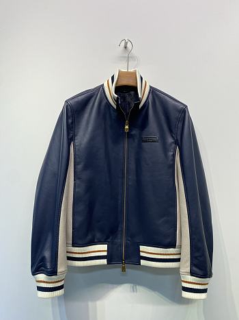 Colestore Louis Vuitton Sporty Leather Track Top Dark Blue 
