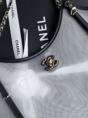 Colestore Chanel Large Shopping Bag   Mesh, Calfskin & Gold-Tone Metal  Transparent & Black 31x47x11cm - 3