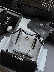 Colestore Chanel Coco Beach 2026 collection   Small Shopping Bag   Mesh, Calfskin & Gold-Tone Metal  Transparent & Black 20x28x7cm - 6