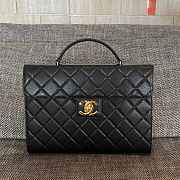 Colestore Chanel Caviar Quilted Briefcase Laptop Bag Black 36.5x4x26.5cm - 1