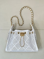 Colestore Chanel 25 Mini Handbag   Perforated Calfskin & Gold-Tone Metal  White  20 x 22 x 12.5cm - 1