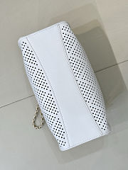 Colestore Chanel 25 Mini Handbag   Perforated Calfskin & Gold-Tone Metal  White  20 x 22 x 12.5cm - 4