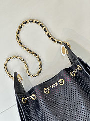 Colestore Chanel 25 Mini Handbag   Perforated Calfskin & Gold-Tone Metal  Black  20 x 22 x 12.5cm - 4