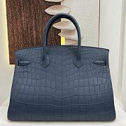 Colestore Hermes Dark Navy Blue Matte Alligator Birkin 40 Palladium Hardware 40 x 30 x 21 cm - 2