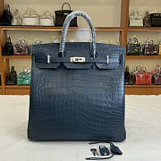Colestore Hermes Dark Navy Blue Matte Alligator HAC40 Palladium Hardware 40 x 40 x 23 cm - 1