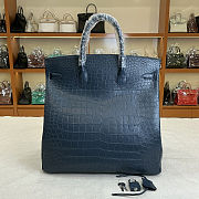 Colestore Hermes Dark Navy Blue Matte Alligator HAC40 Palladium Hardware 40 x 40 x 23 cm - 3