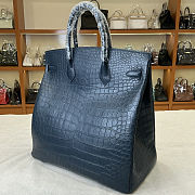 Colestore Hermes Dark Navy Blue Matte Alligator HAC40 Palladium Hardware 40 x 40 x 23 cm - 2