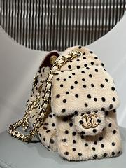 Colestore Chanel 25 Mini Handbag   Lambskin & Gold-Tone Metal  Light Beige & Black  20 x 22 x 12.5cm - 2