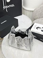Colestore Chanel 25 Mini Handbag, Metallic Grained Calfskin & Silver-Tone Metal Silvery  20 x 22 x 12.5cm - 5