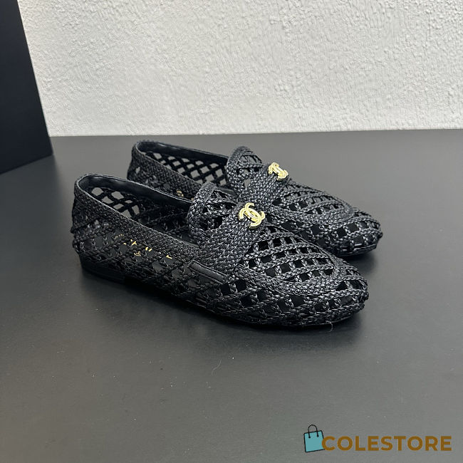 Colestore    Chanel Moccasins - Lambskin, Black  - 1