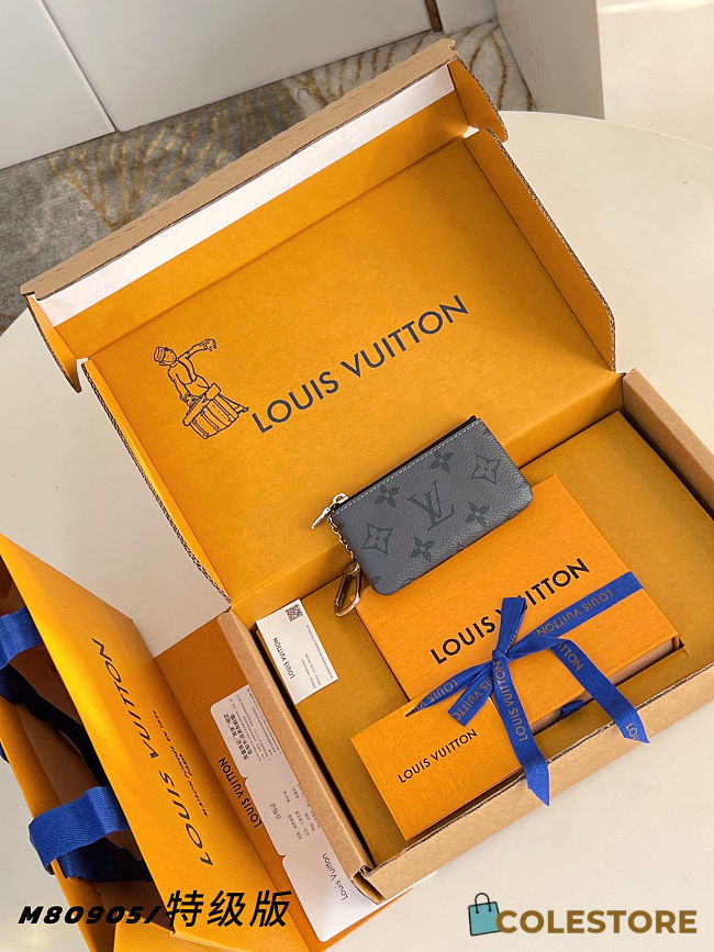 Colestore Louis Vuitton Key Pouch Monogram Eclipse 12 x 7 x 1.5cm - 1