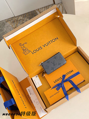 Colestore Louis Vuitton Key Pouch Monogram Eclipse 12 x 7 x 1.5cm