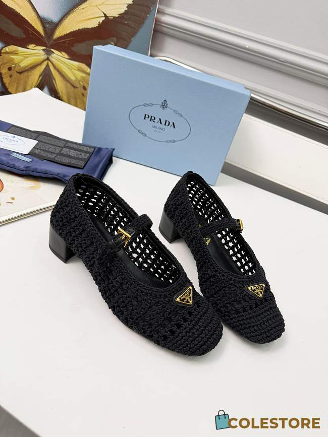 Colestore Prada Low heel mesh fabric ballerinas Black  - 1