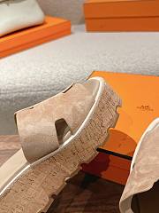 Colestore Hermes Eze 30 sandal in suede goatskin Beige - 6