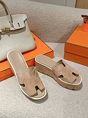 Colestore Hermes Eze 30 sandal in suede goatskin Beige - 4