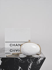 Colestore Chanel Spring Summer 2026   Small Egg Minaudiere   Resin & Gold-Tone Metal  Pearly White  29 x 15 x 9cm - 6