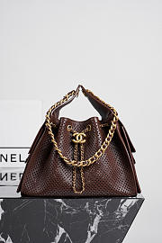 Colestore Chanel 25 Small Handbag   Perforated Calfskin & Gold-Tone Metal  Dark Brown  30 x 26 x 14cm - 1