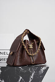 Colestore Chanel 25 Small Handbag   Perforated Calfskin & Gold-Tone Metal  Dark Brown  30 x 26 x 14cm - 6