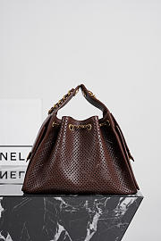 Colestore Chanel 25 Small Handbag   Perforated Calfskin & Gold-Tone Metal  Dark Brown  30 x 26 x 14cm - 4