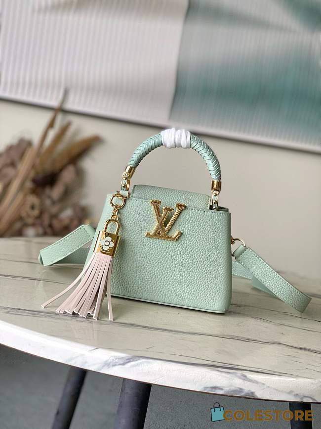 Colestore Louis Vuitton Capucines Mini Jade Green Taurillon Leather M15157 21 x 13.6 x 8 cm - 1