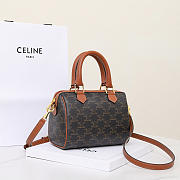 Colestore Celine Small Boston In Triomphe Canvas and calfskin Tan 20 x 14 x 10 cm - 5