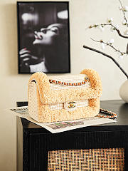 Colestore Chanel Coco Beach 2026 collection   Flap Bag   Braided Raffia & Gold-Tone Metal  Beige  16.5 x 25 x 6.5cm - 1