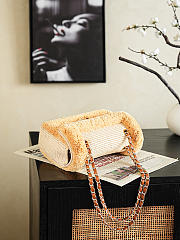 Colestore Chanel Coco Beach 2026 collection   Flap Bag   Braided Raffia & Gold-Tone Metal  Beige  16.5 x 25 x 6.5cm - 5
