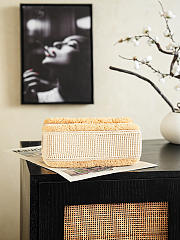 Colestore Chanel Coco Beach 2026 collection   Flap Bag   Braided Raffia & Gold-Tone Metal  Beige  16.5 x 25 x 6.5cm - 4