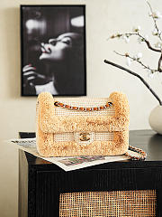 Colestore Chanel Coco Beach 2026 collection   Flap Bag   Braided Raffia & Gold-Tone Metal  Beige  16.5 x 25 x 6.5cm - 6