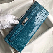 Colestore Hermes Kelly Cut Colvert Shiny Niloticus Crocodile Palladium hardware 31cm  - 1