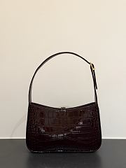 Colestore  YSL Saint Laurent LE 5 À 7 in crocodile-embossed patent leather in Brown 24.5x16x6cm - 2