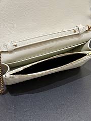 Colestore YSL  Saint Laurent PARIS chain wallet in GRAIN DE POUDRE leather in BLANC VINTAGE 20x13x5cm - 6