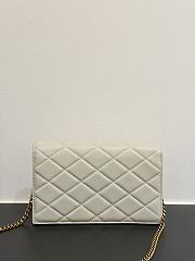 Colestore YSL  Saint Laurent PARIS chain wallet in GRAIN DE POUDRE leather in BLANC VINTAGE 20x13x5cm - 2