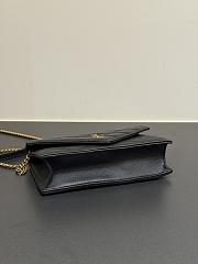 Colestore YSL  Saint Laurent PARIS chain wallet in GRAIN DE POUDRE leather in BLACK 20x13x5cm - 6