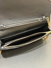 Colestore YSL  Saint Laurent PARIS chain wallet in GRAIN DE POUDRE leather in BLACK 20x13x5cm - 5